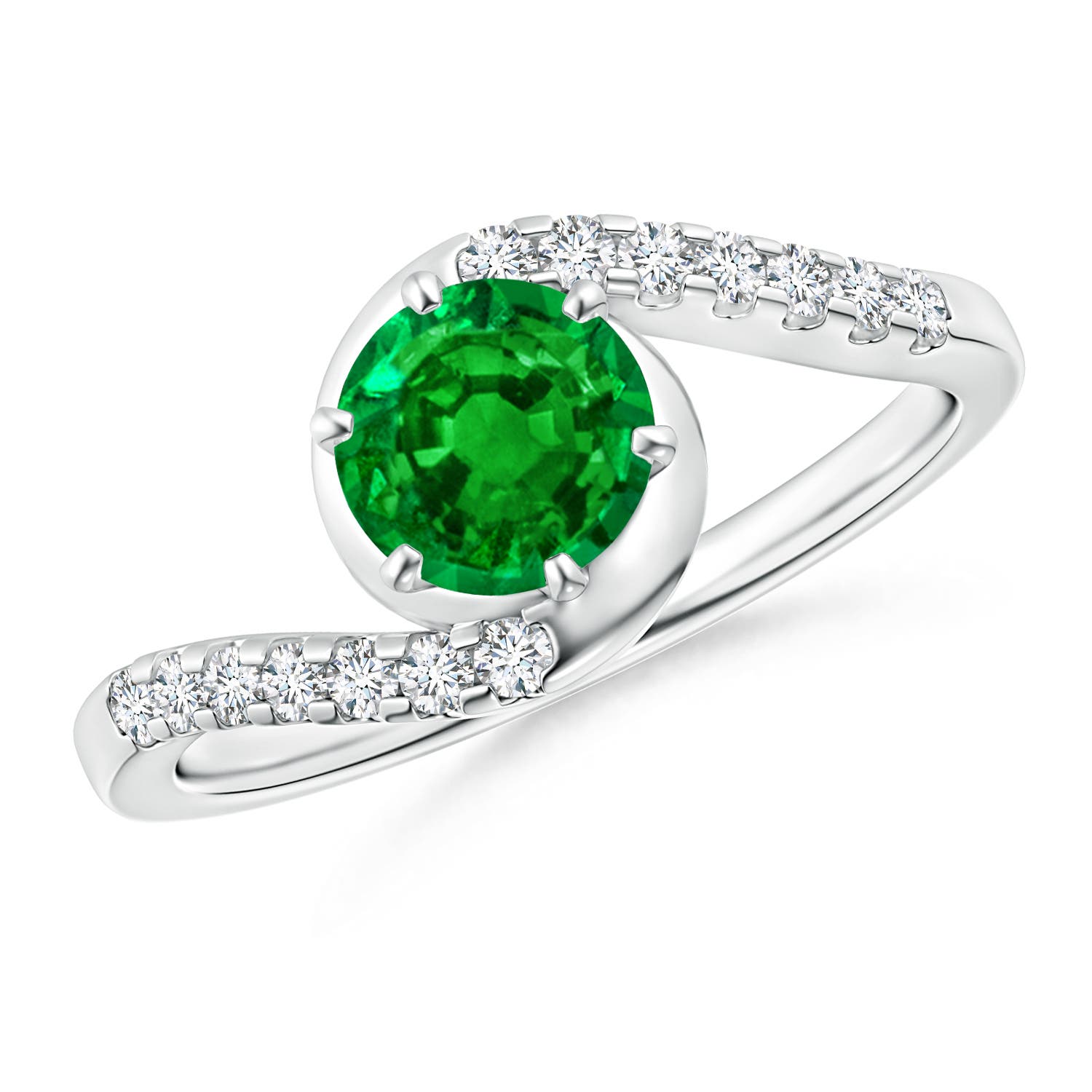 AAAA - Emerald / 0.95 CT / 14 KT White Gold