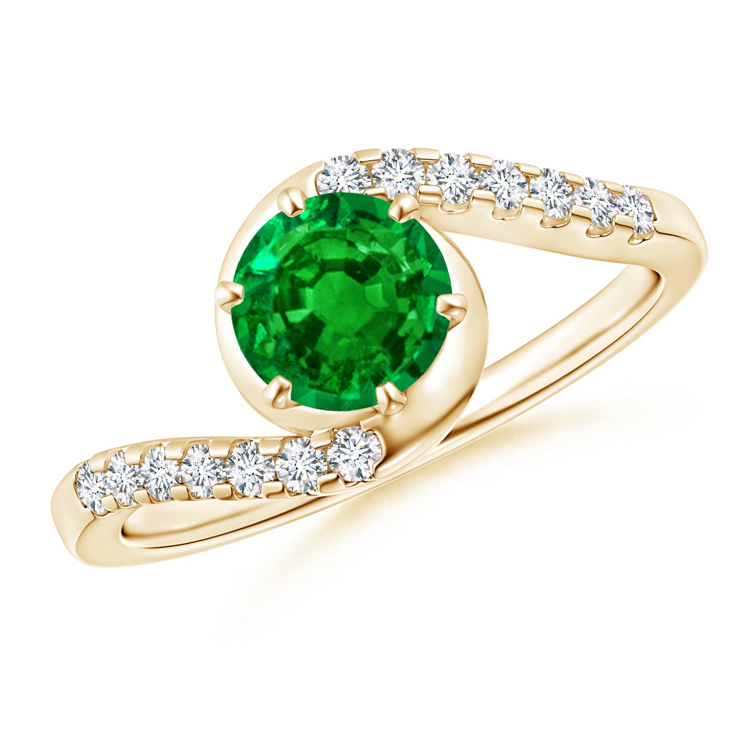 AAAA - Emerald / 0.95 CT / 14 KT Yellow Gold