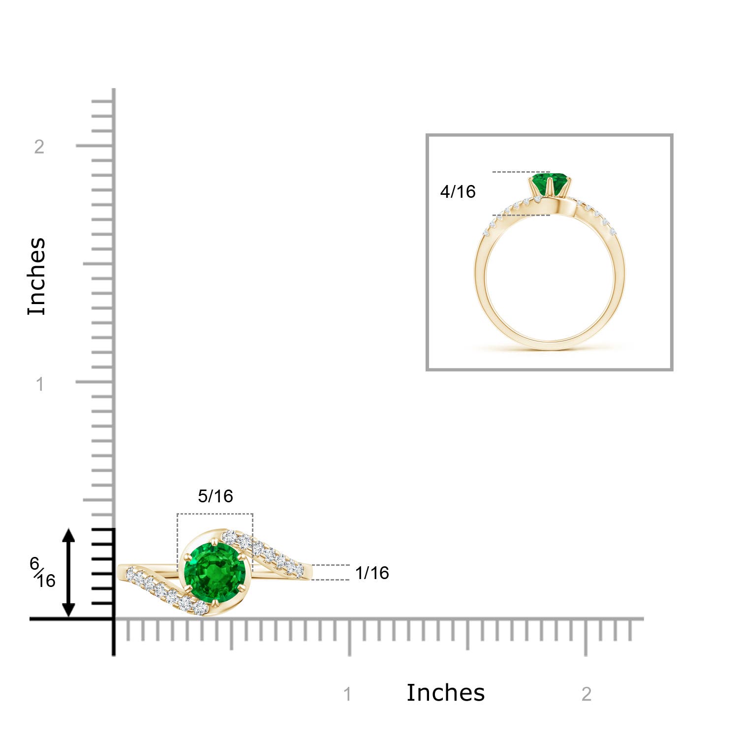 AAAA - Emerald / 0.95 CT / 14 KT Yellow Gold