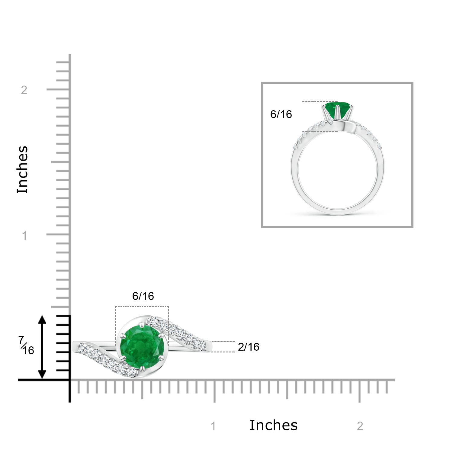 AA - Emerald / 1.55 CT / 14 KT White Gold