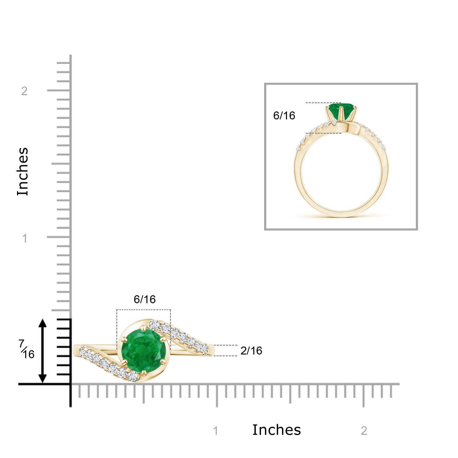 AA - Emerald / 1.55 CT / 14 KT Yellow Gold