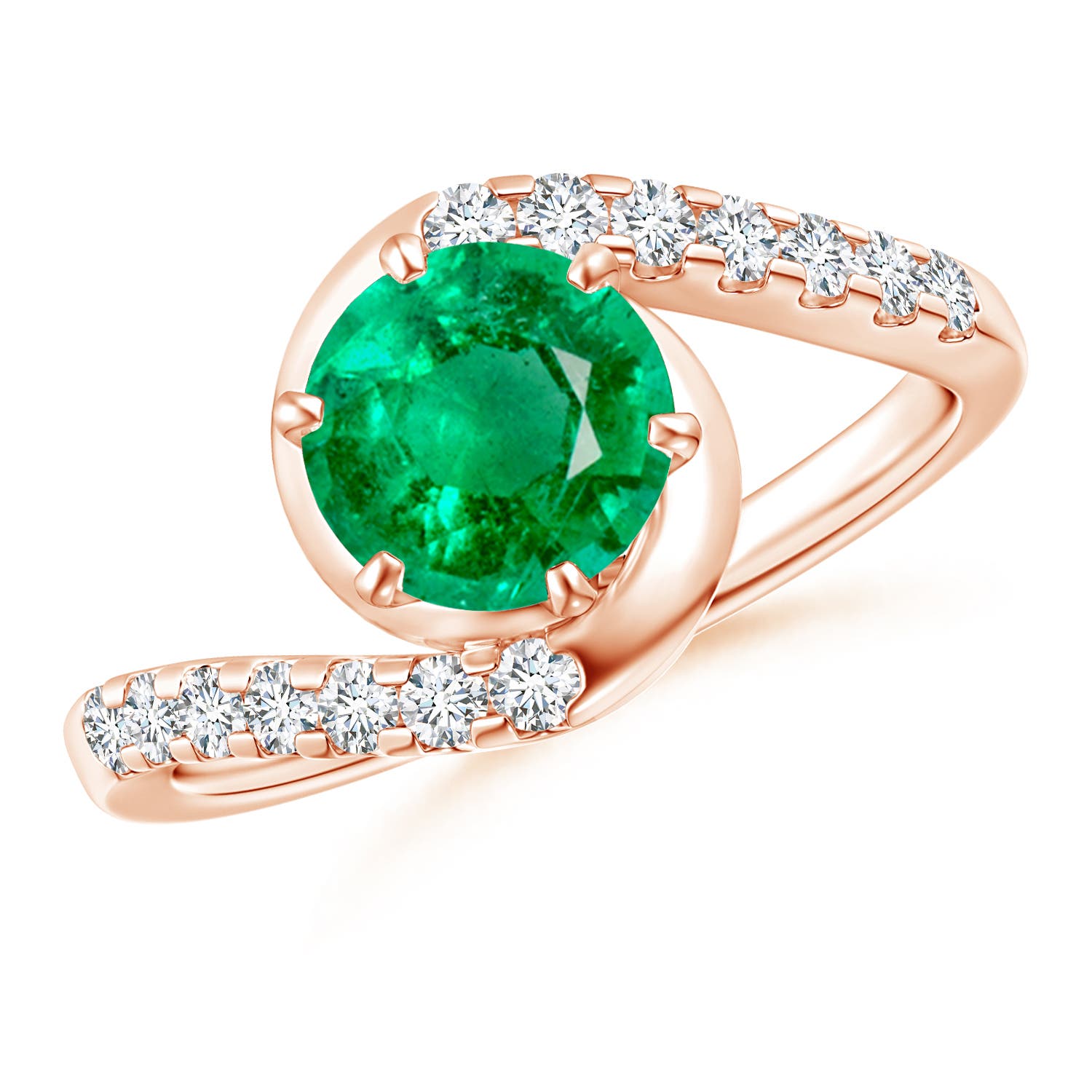 AAA - Emerald / 1.55 CT / 14 KT Rose Gold