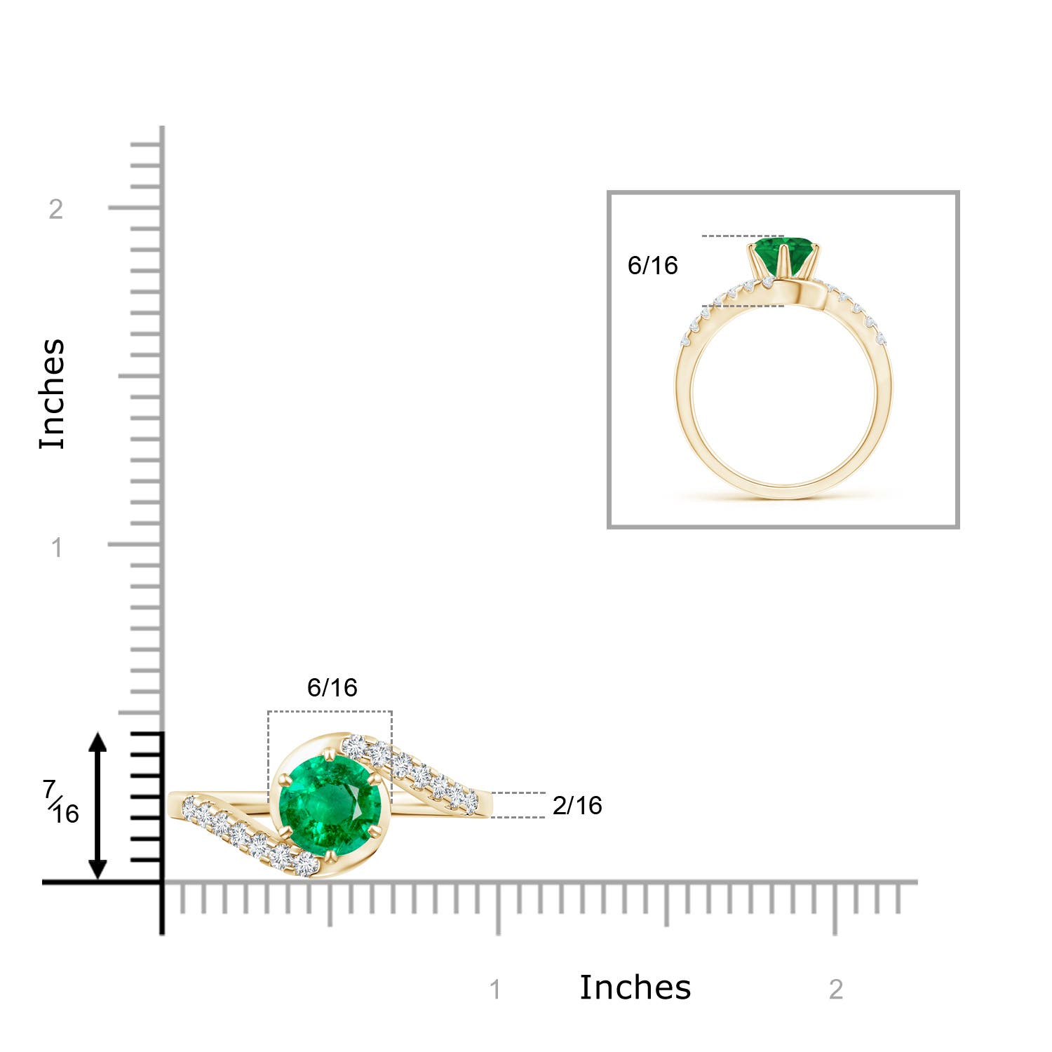 AAA - Emerald / 1.55 CT / 14 KT Yellow Gold