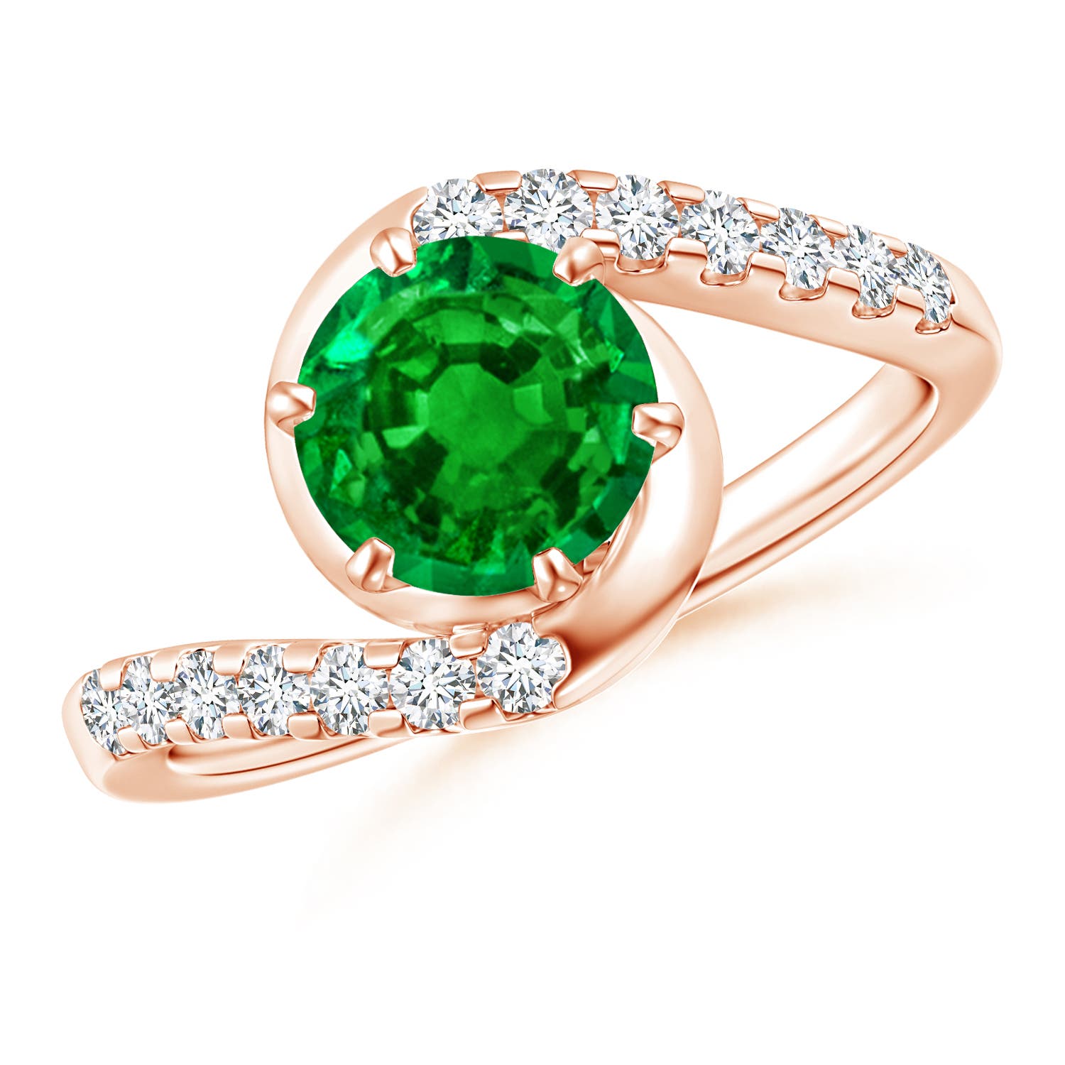 AAAA - Emerald / 1.55 CT / 14 KT Rose Gold