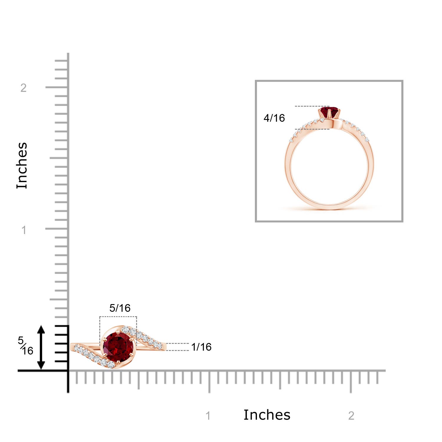 AAA - Garnet / 0.77 CT / 14 KT Rose Gold