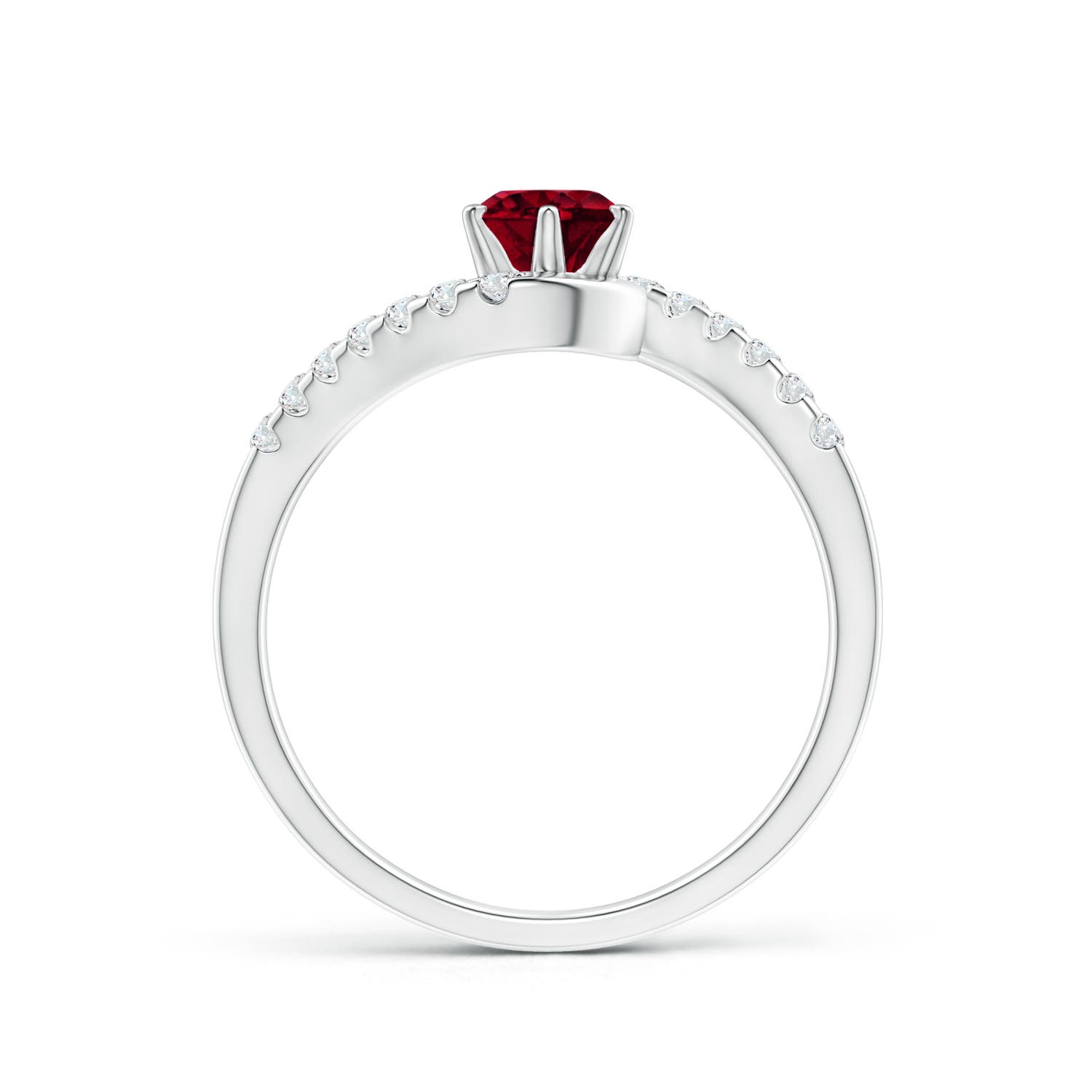 AAA - Garnet / 0.77 CT / 14 KT White Gold