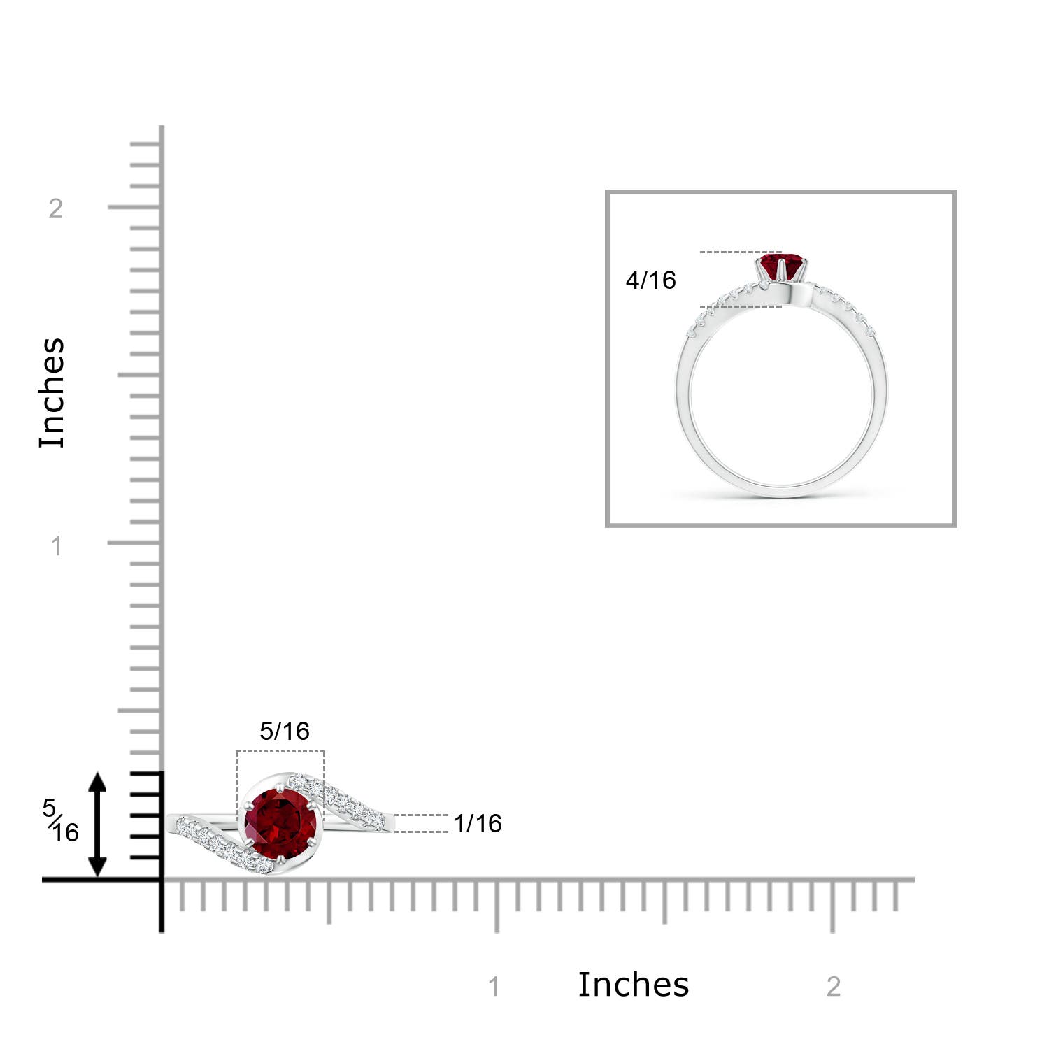 AAA - Garnet / 0.77 CT / 14 KT White Gold