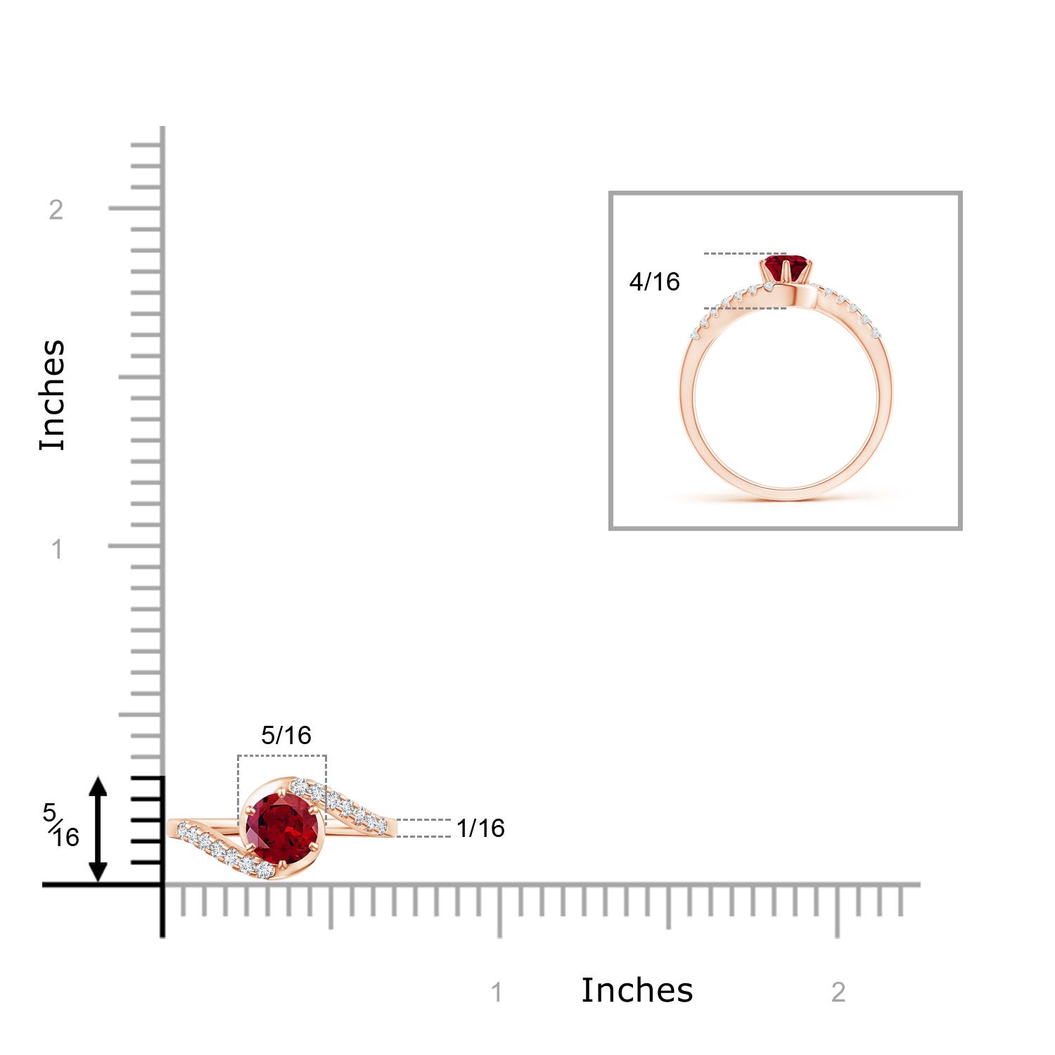 AAAA - Garnet / 0.77 CT / 14 KT Rose Gold