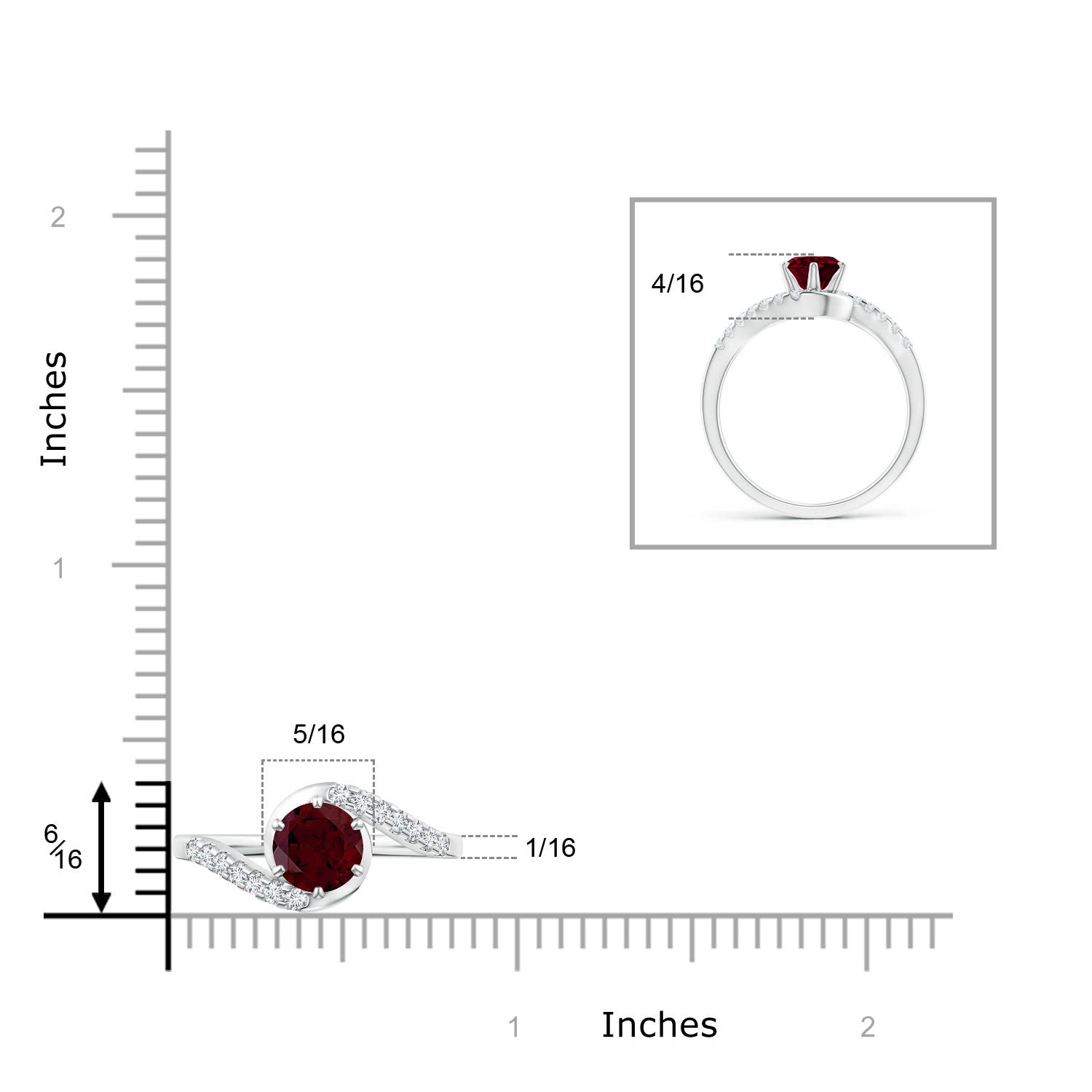 A - Garnet / 1.2 CT / 14 KT White Gold