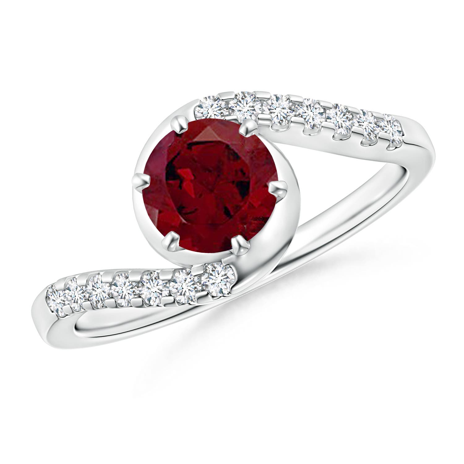 AA - Garnet / 1.2 CT / 14 KT White Gold