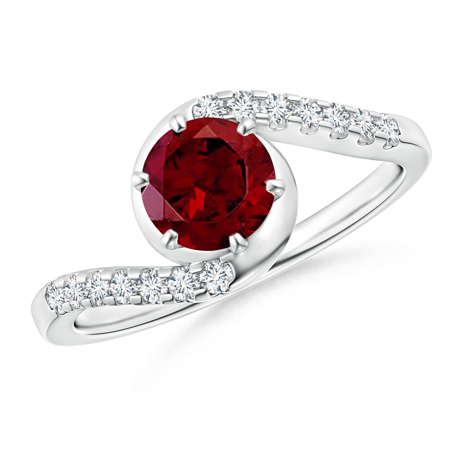 AAA - Garnet / 1.2 CT / 14 KT White Gold