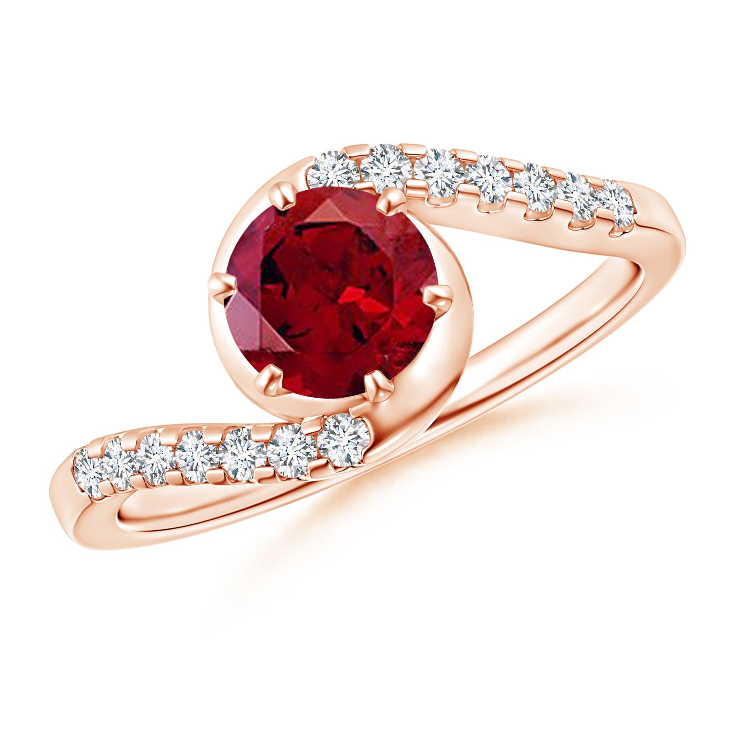 AAAA - Garnet / 1.2 CT / 14 KT Rose Gold