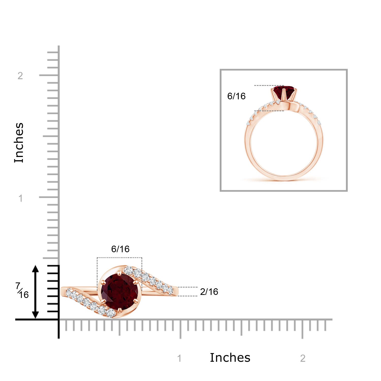 A - Garnet / 1.85 CT / 14 KT Rose Gold