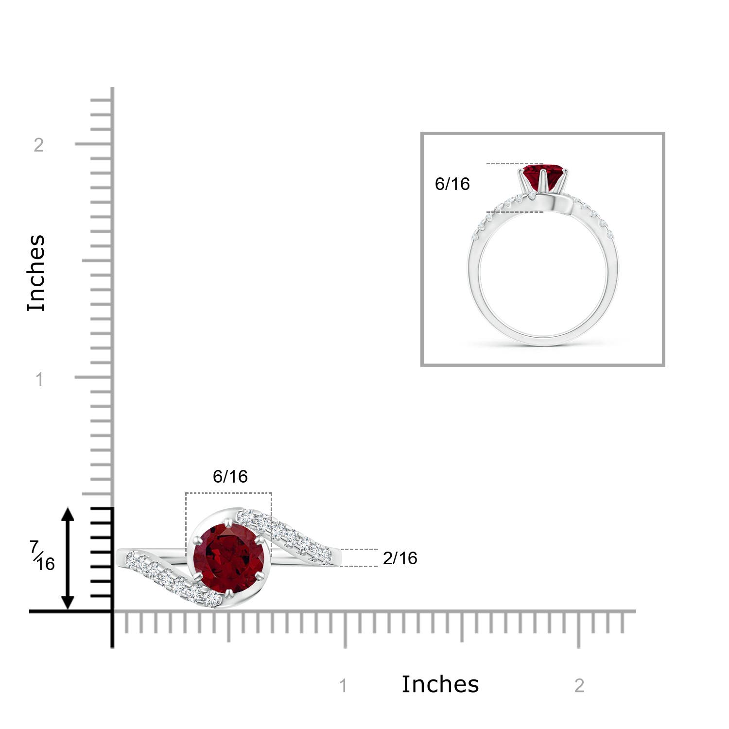 AA - Garnet / 1.85 CT / 14 KT White Gold