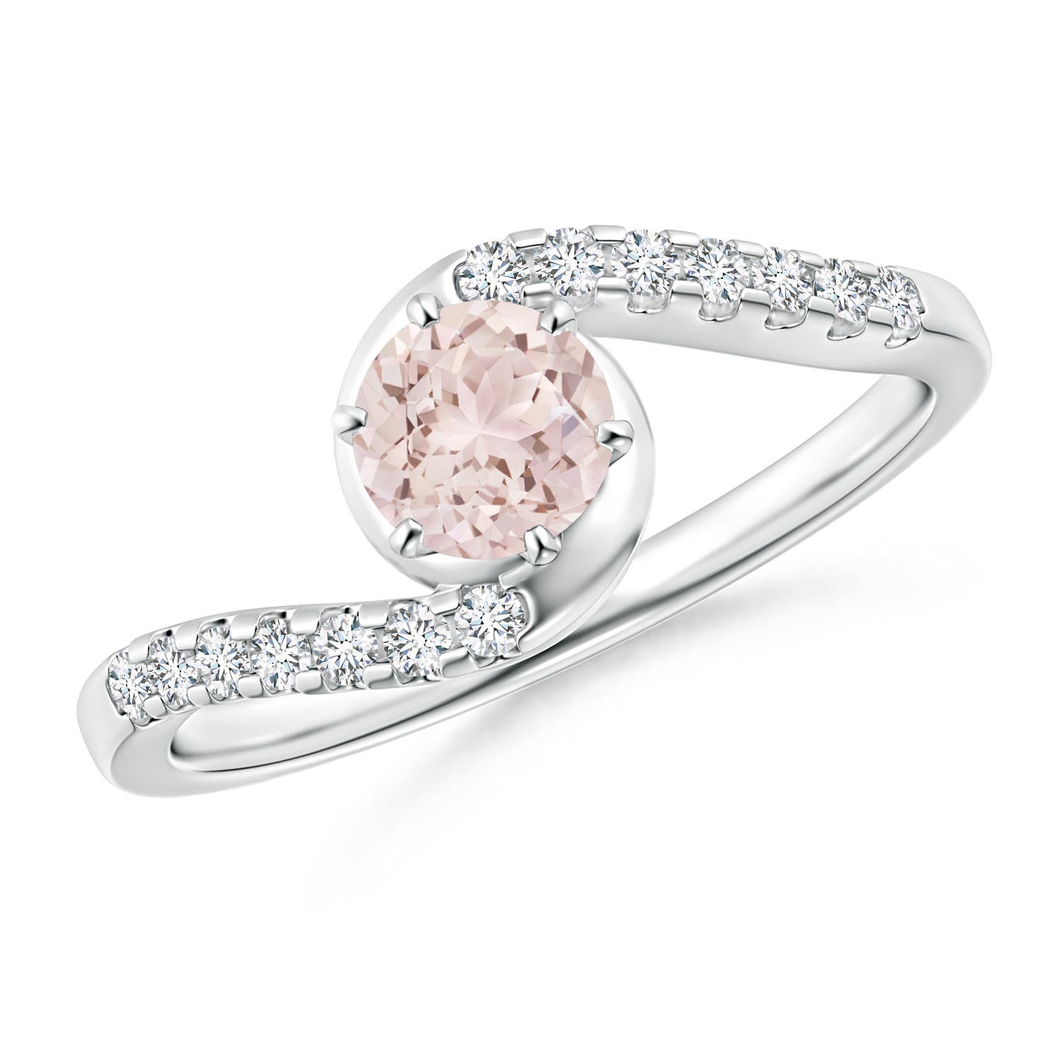 A - Morganite / 0.59 CT / 14 KT White Gold