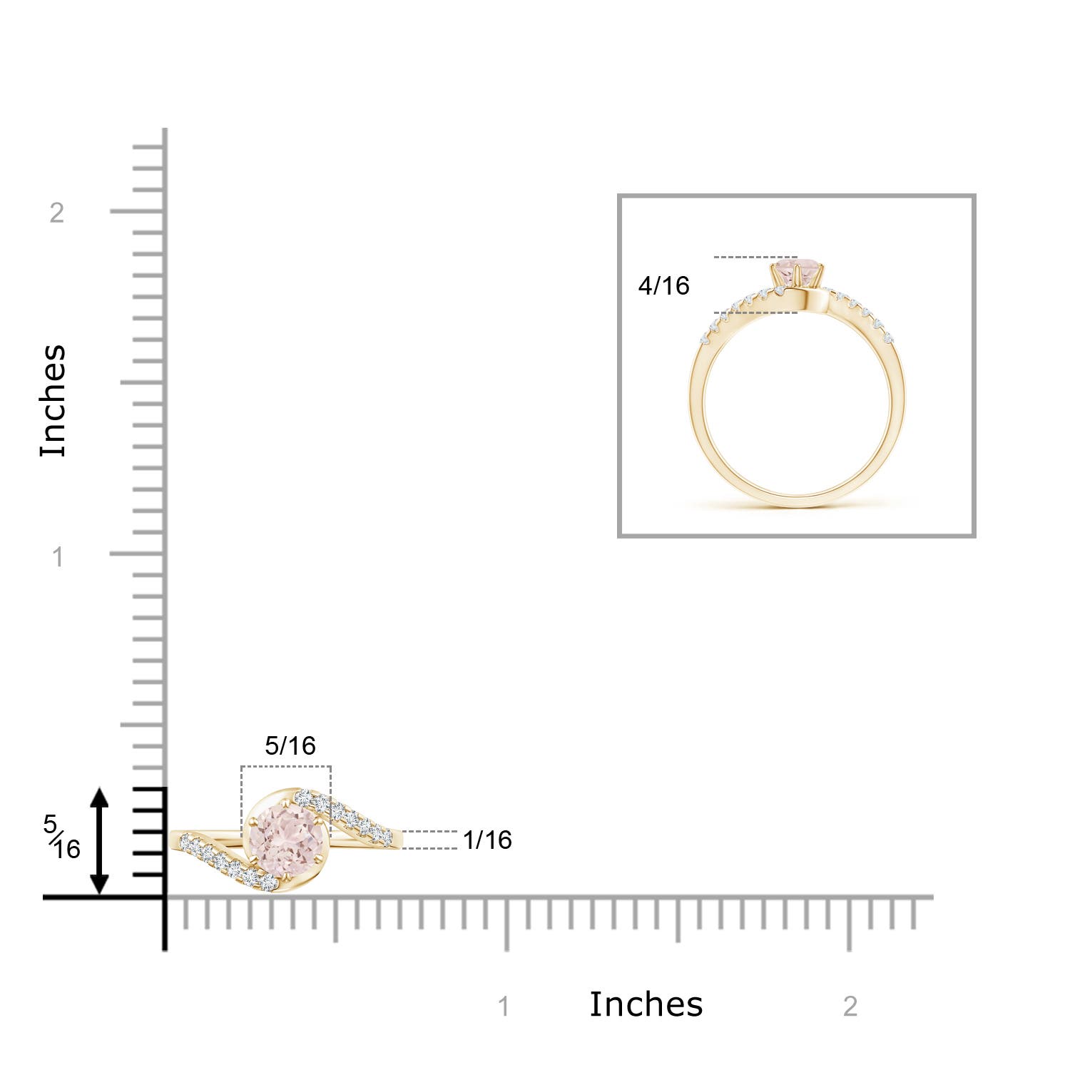 A - Morganite / 0.59 CT / 14 KT Yellow Gold