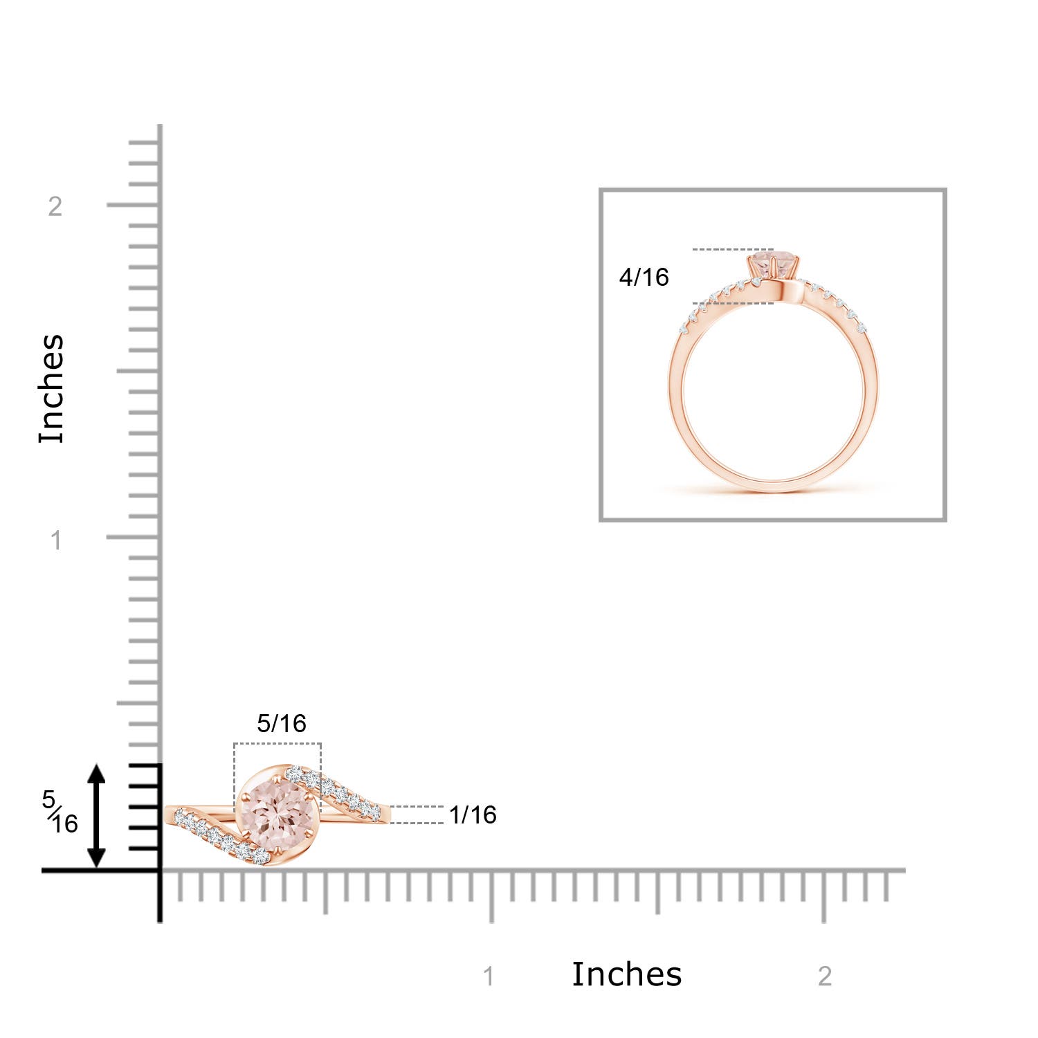 AA - Morganite / 0.59 CT / 14 KT Rose Gold