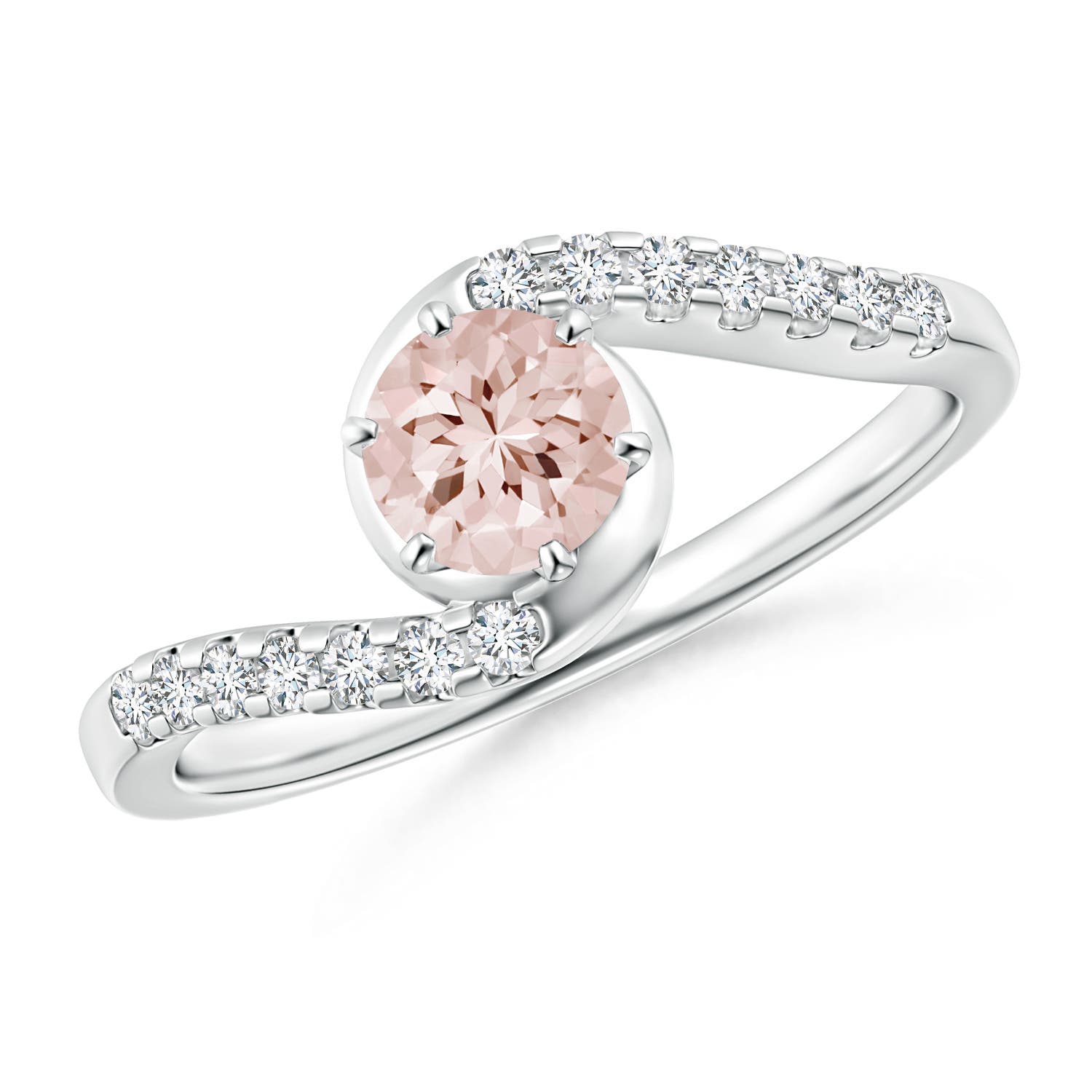 AA - Morganite / 0.59 CT / 14 KT White Gold