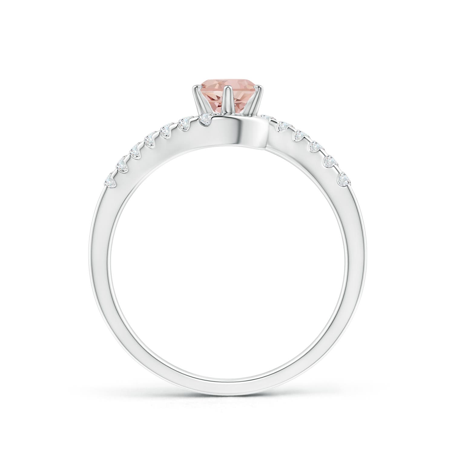 AAAA - Morganite / 0.59 CT / 14 KT White Gold