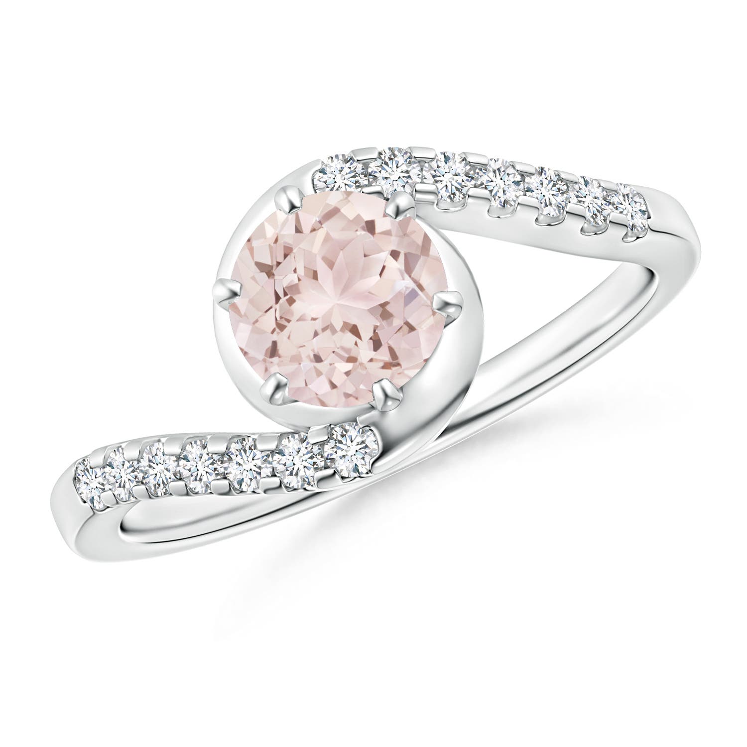 A - Morganite / 0.9 CT / 14 KT White Gold