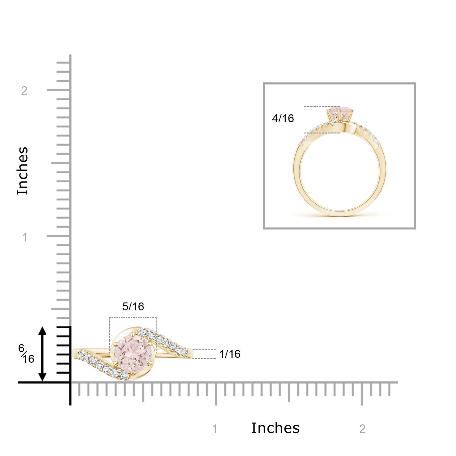 A - Morganite / 0.9 CT / 14 KT Yellow Gold