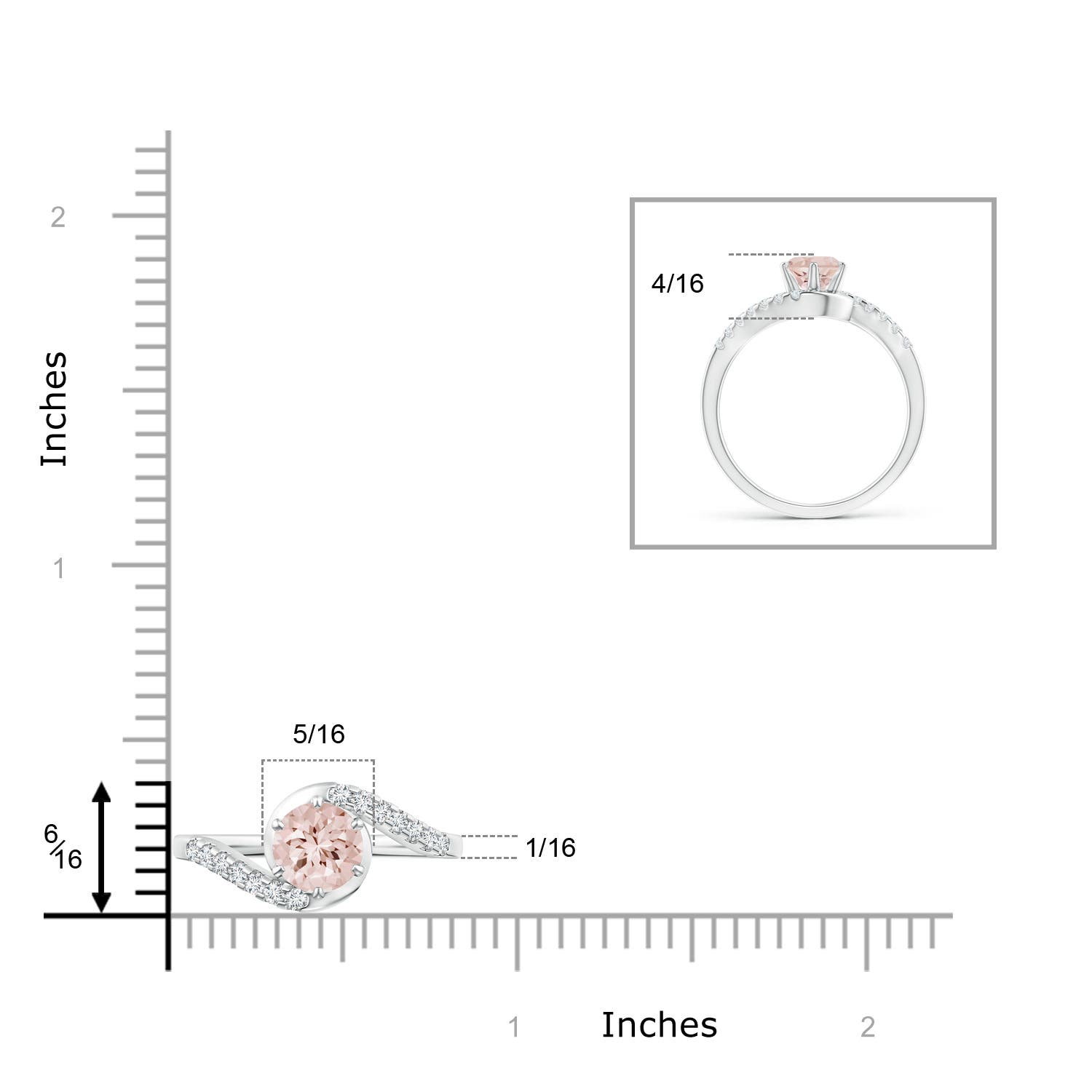 AA - Morganite / 0.9 CT / 14 KT White Gold