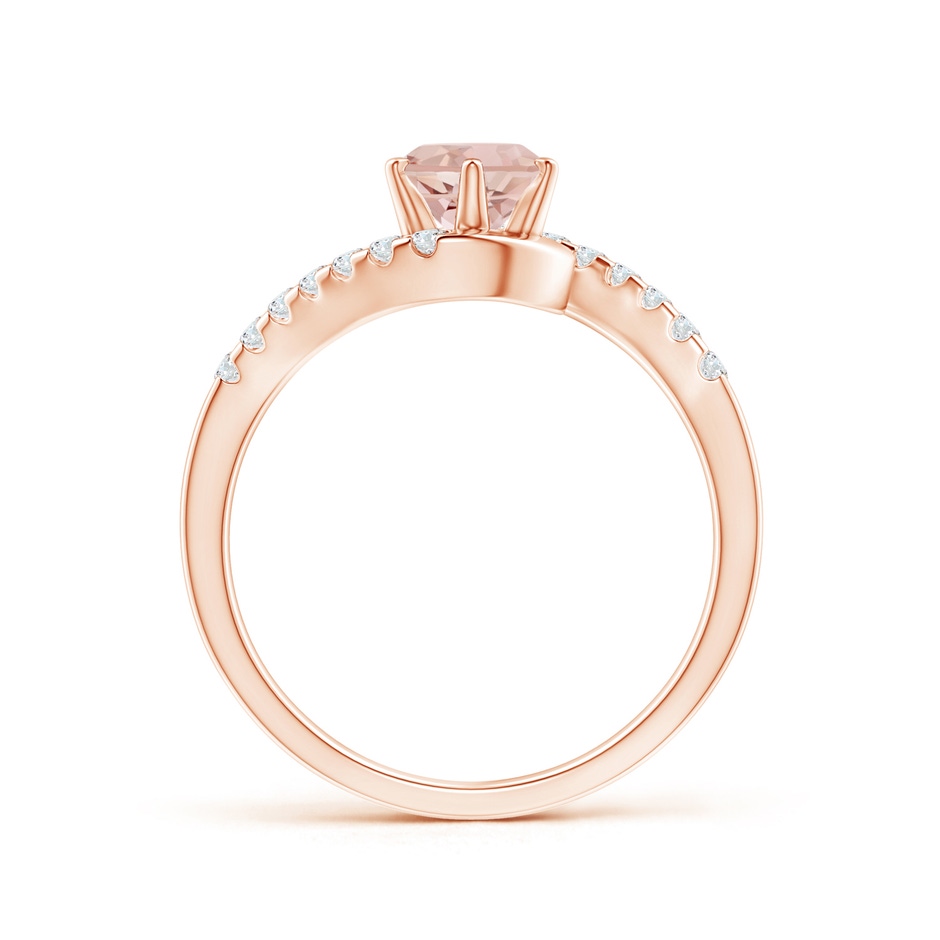 6mm AAA Prong-Set Morganite Bypass Ring with Diamond Accents in Rose Gold side-1