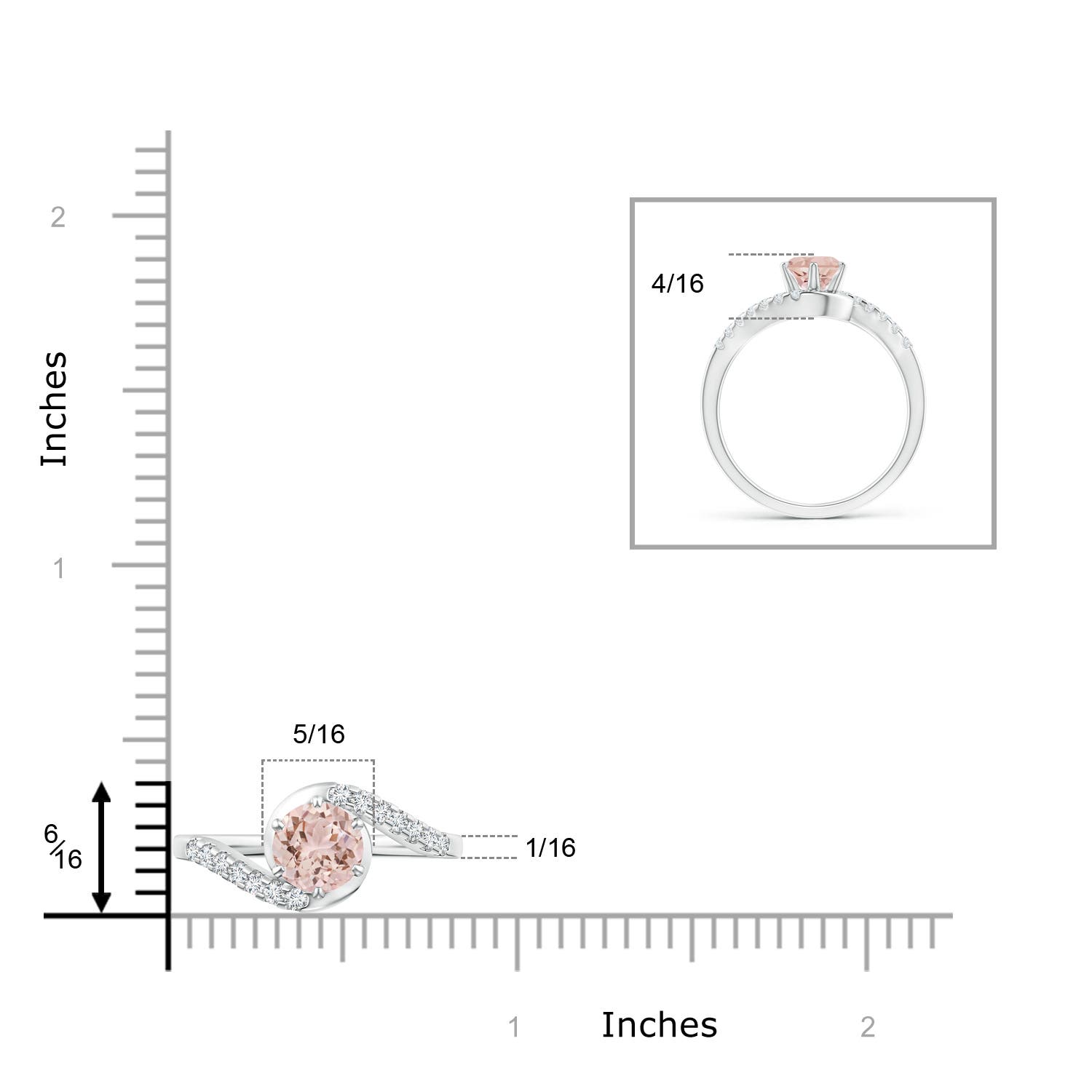 AAA - Morganite / 0.9 CT / 14 KT White Gold