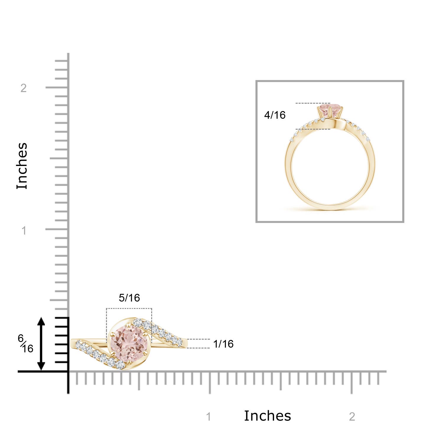 AAA - Morganite / 0.9 CT / 14 KT Yellow Gold