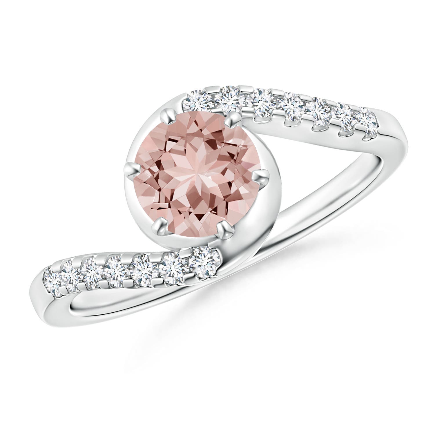 AAAA - Morganite / 0.9 CT / 14 KT White Gold