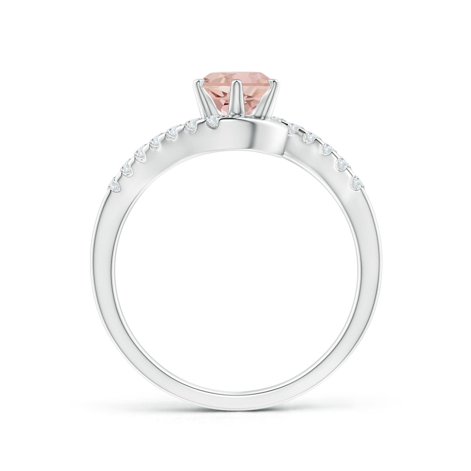 AAAA - Morganite / 0.9 CT / 14 KT White Gold