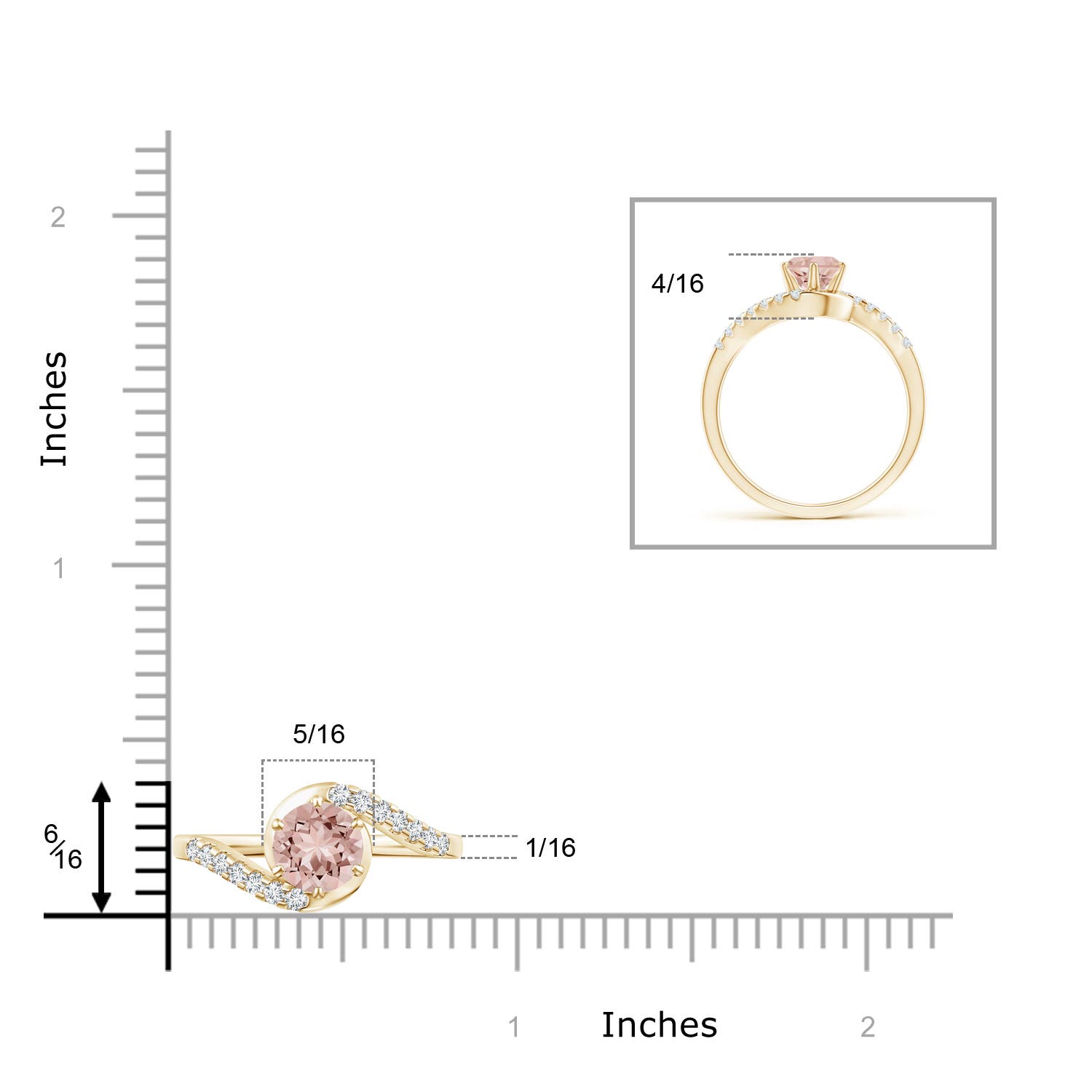 AAAA - Morganite / 0.9 CT / 14 KT Yellow Gold