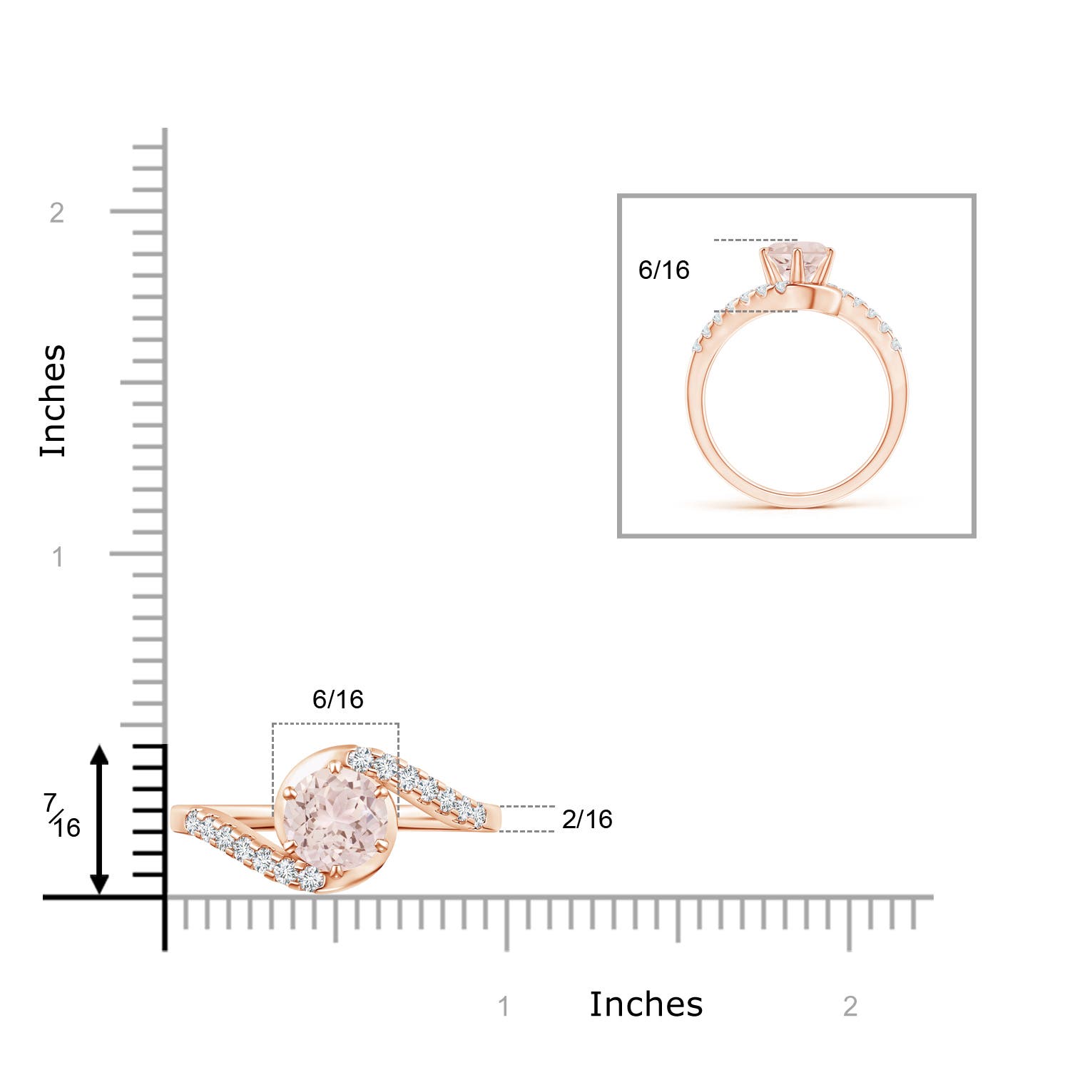 A - Morganite / 1.45 CT / 14 KT Rose Gold