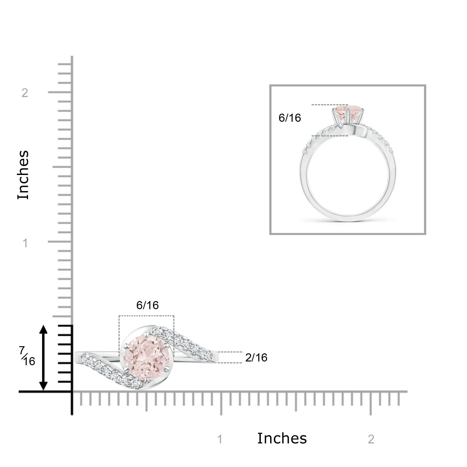 A - Morganite / 1.45 CT / 14 KT White Gold