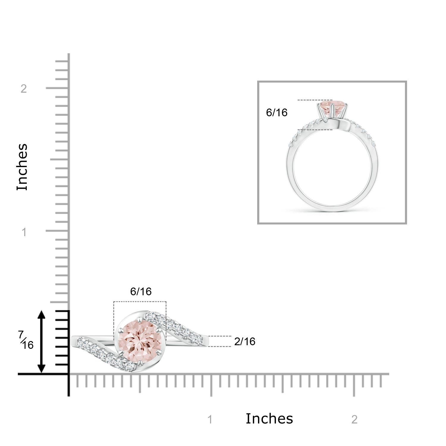 AA - Morganite / 1.45 CT / 14 KT White Gold