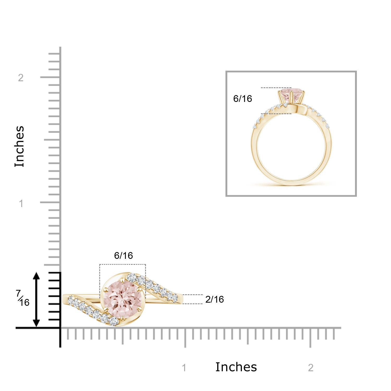 AA - Morganite / 1.45 CT / 14 KT Yellow Gold