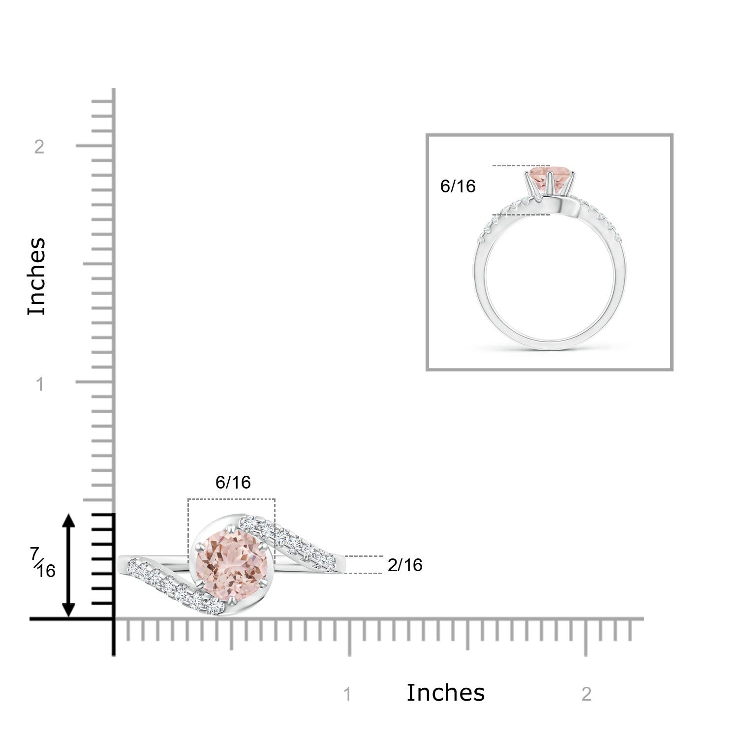 AAA - Morganite / 1.45 CT / 14 KT White Gold