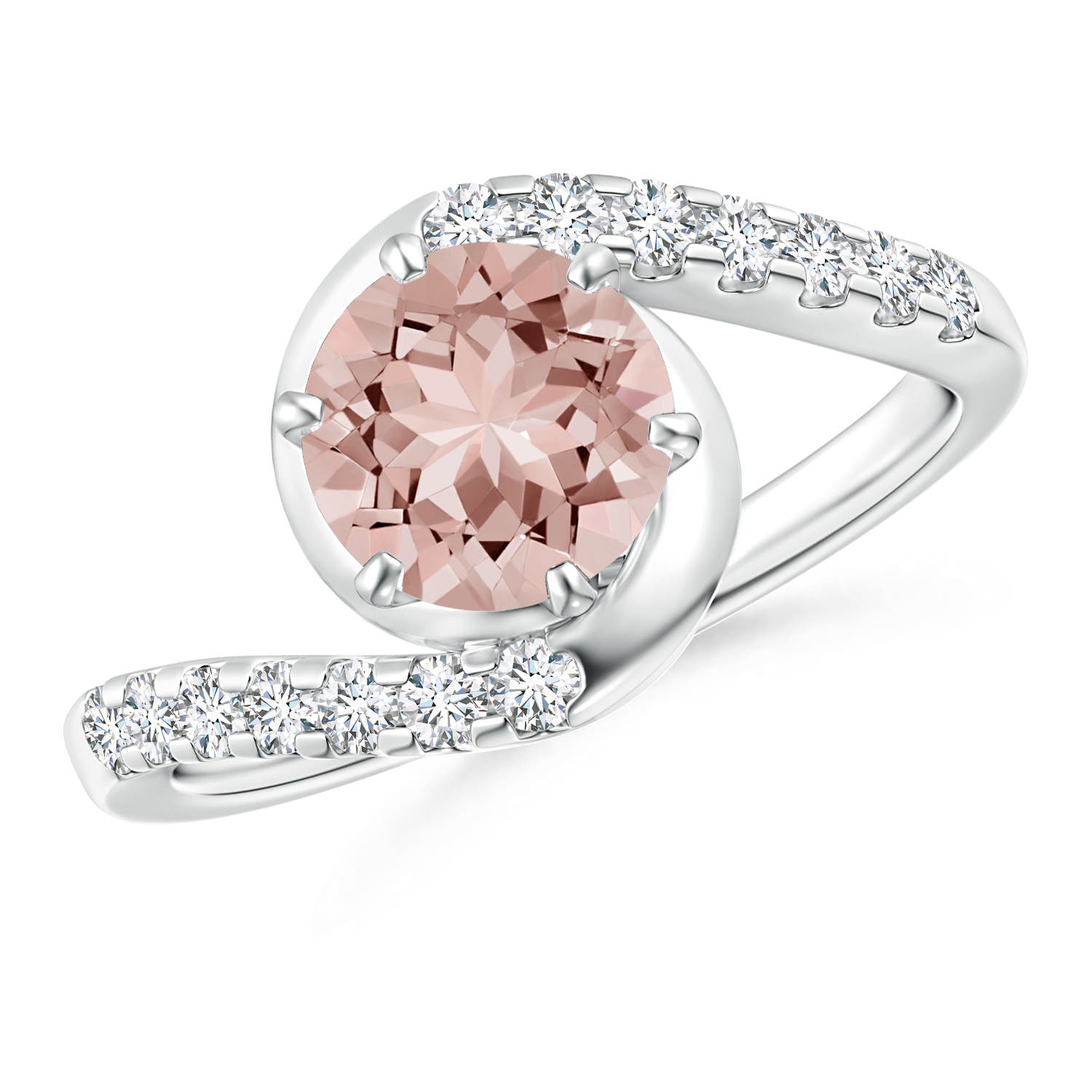 AAAA - Morganite / 1.45 CT / 14 KT White Gold