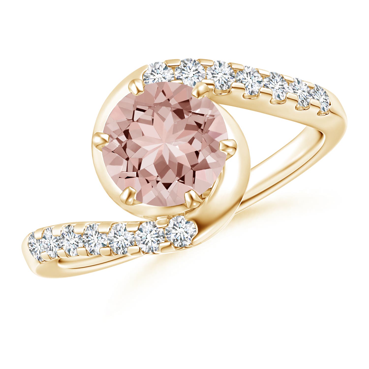 AAAA - Morganite / 1.45 CT / 14 KT Yellow Gold