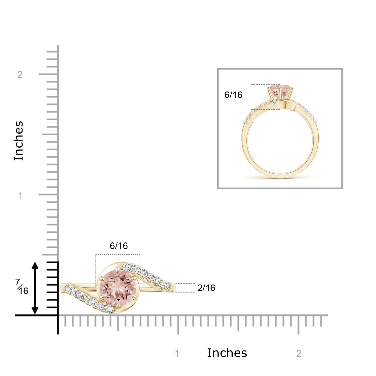 AAAA - Morganite / 1.45 CT / 14 KT Yellow Gold