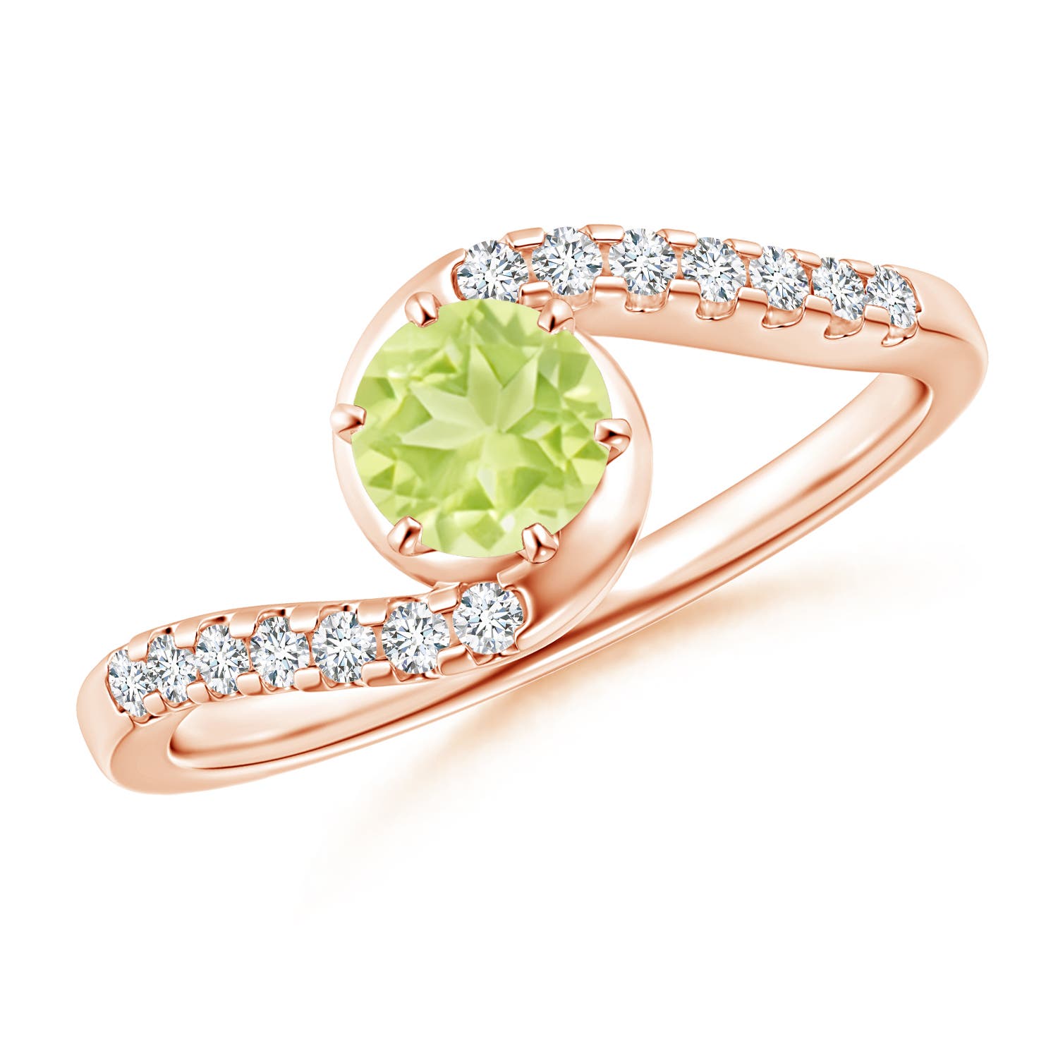 A - Peridot / 0.72 CT / 14 KT Rose Gold