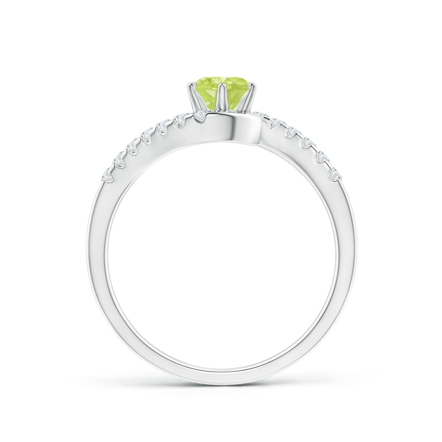 A - Peridot / 0.72 CT / 14 KT White Gold