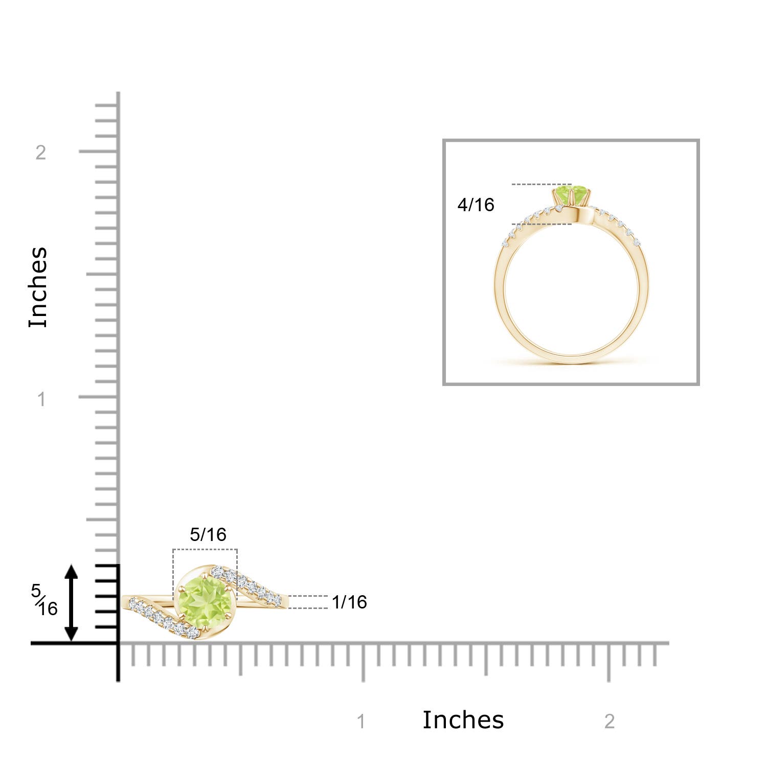 A - Peridot / 0.72 CT / 14 KT Yellow Gold