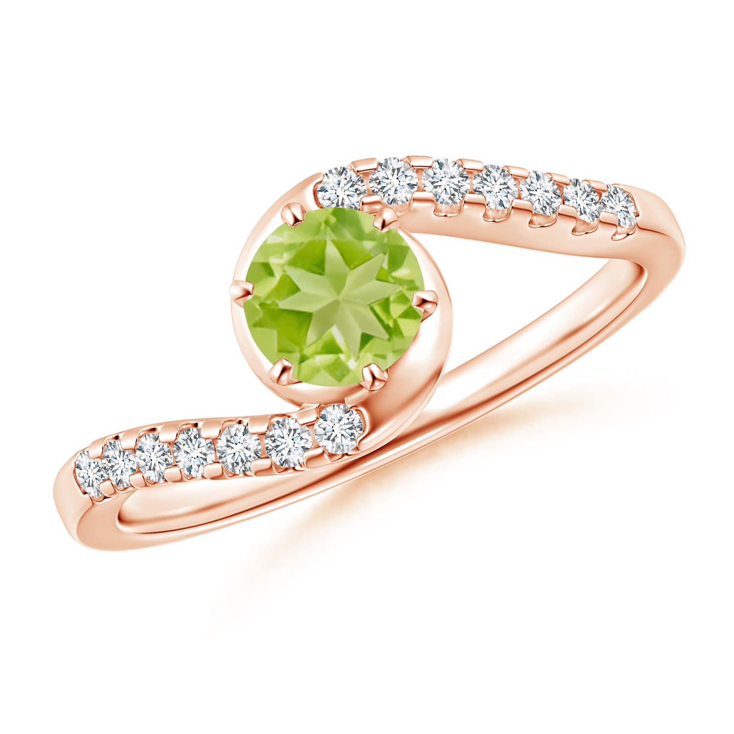 AA - Peridot / 0.72 CT / 14 KT Rose Gold