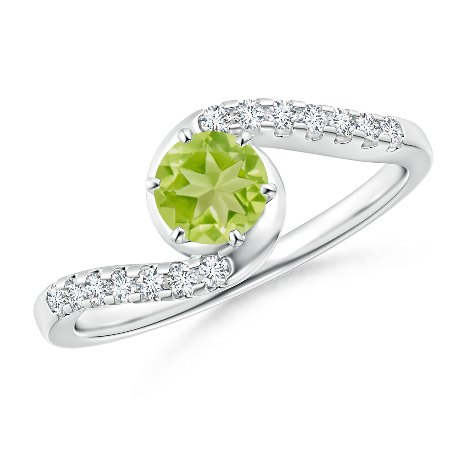 AA - Peridot / 0.72 CT / 14 KT White Gold