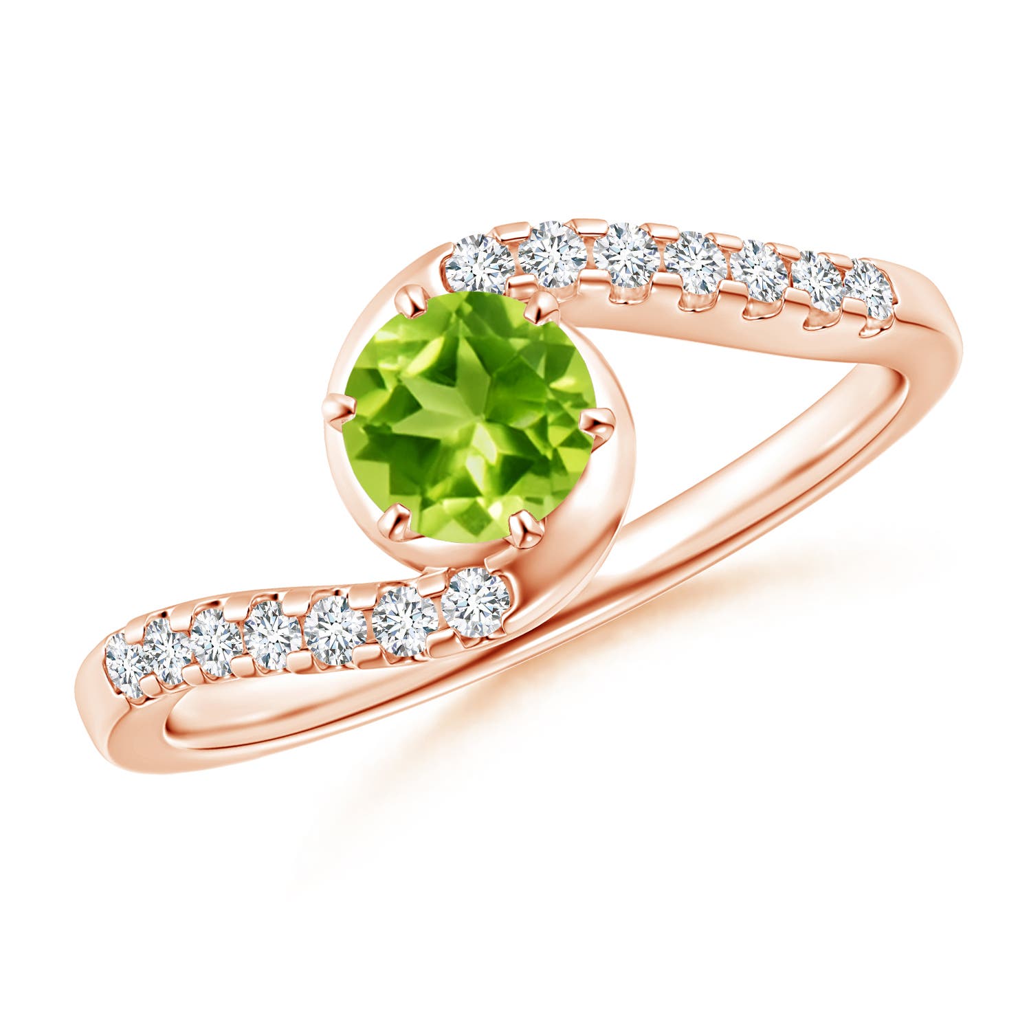 AAA - Peridot / 0.72 CT / 14 KT Rose Gold