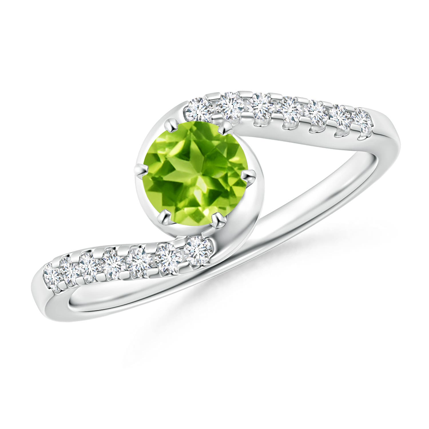 AAA - Peridot / 0.72 CT / 14 KT White Gold