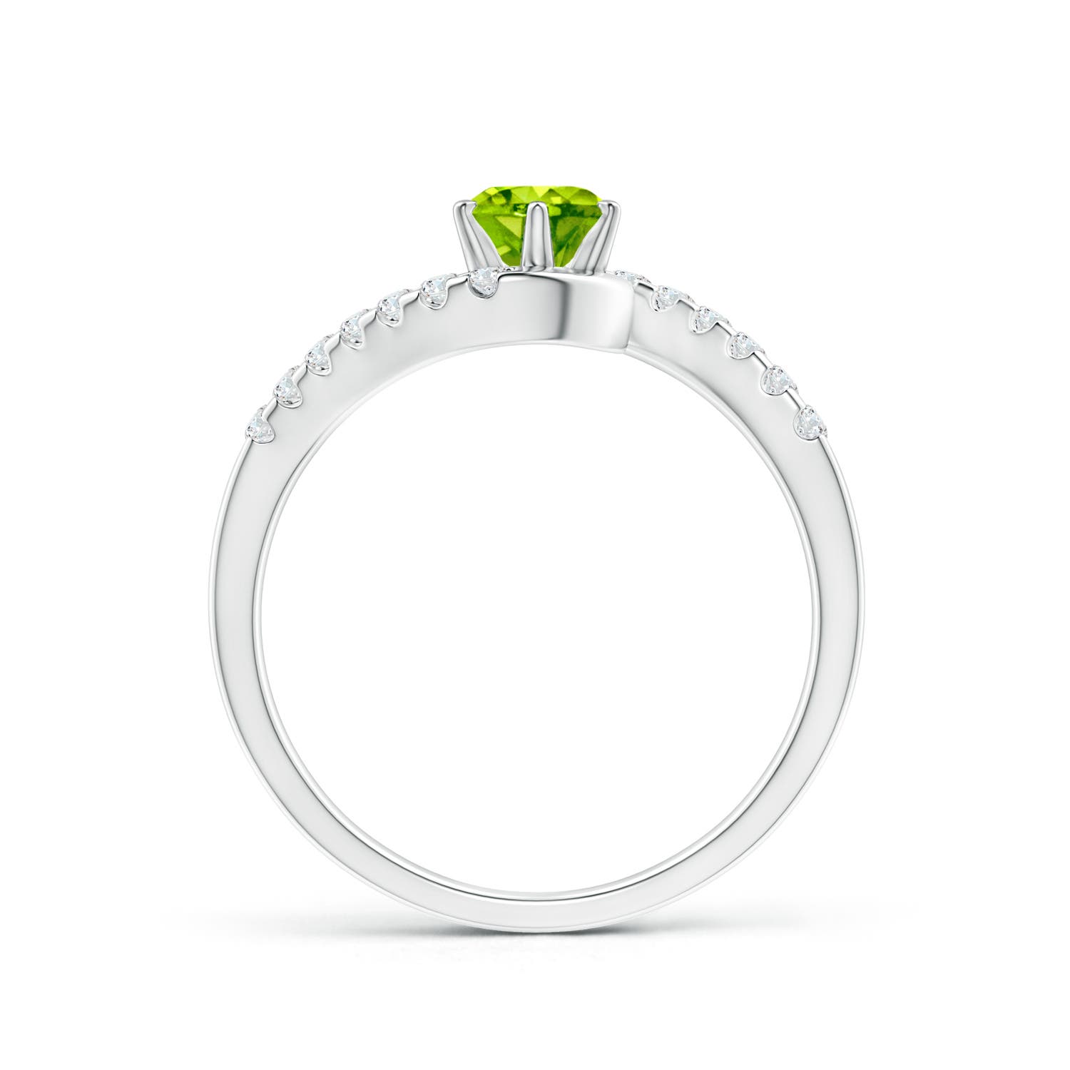 AAA - Peridot / 0.72 CT / 14 KT White Gold