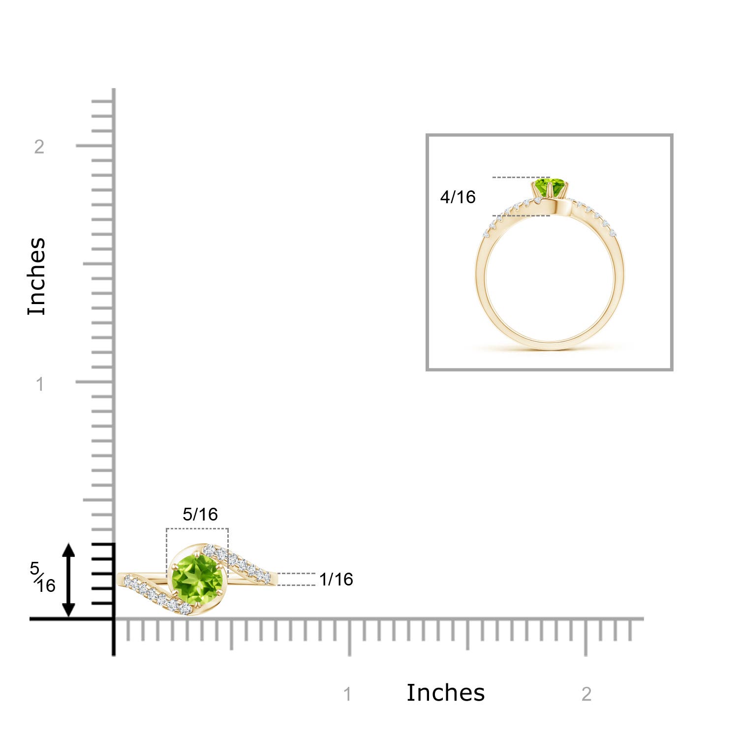 AAA - Peridot / 0.72 CT / 14 KT Yellow Gold