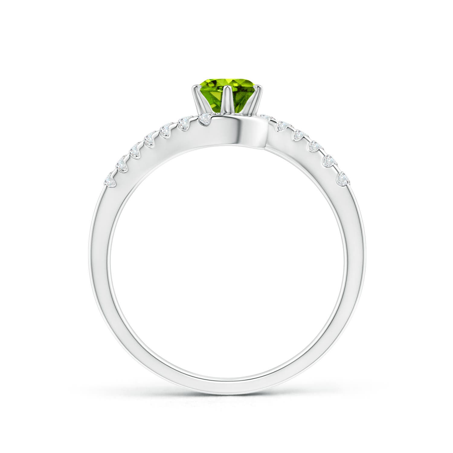 AAAA - Peridot / 0.72 CT / 14 KT White Gold